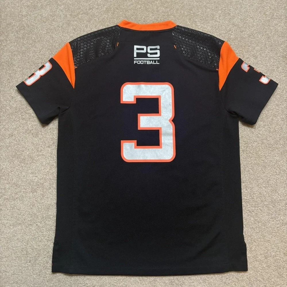 Polo Sport Ralph Lauren Football Jersey Mens Medium Black Orange Trim 3 4th Goal